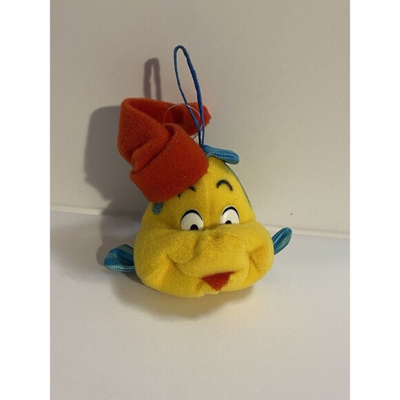 Disney Little Mermaid Plush Christmas Ornament Flounder Sebastian 1987 McDonalds - Picture 5 of 16
